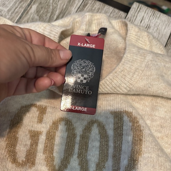 Vince Camuto Women's Halloween Sweater Size‎ XL Good Witch NWT Oatmeal Color - Picture 5 of 6